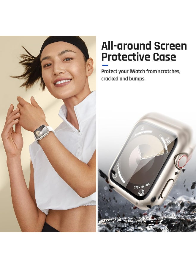 Waterproof Screen Protector Case Compatible for Apple Watch Series 9/8/7 45mm, Hard Bumper with Tempered Glass for iWatch Cover 45 mm - Image 4