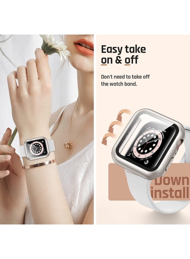 Waterproof Screen Protector Case Compatible for Apple Watch Series 9/8/7 45mm, Hard Bumper with Tempered Glass for iWatch Cover 45 mm - Image 2