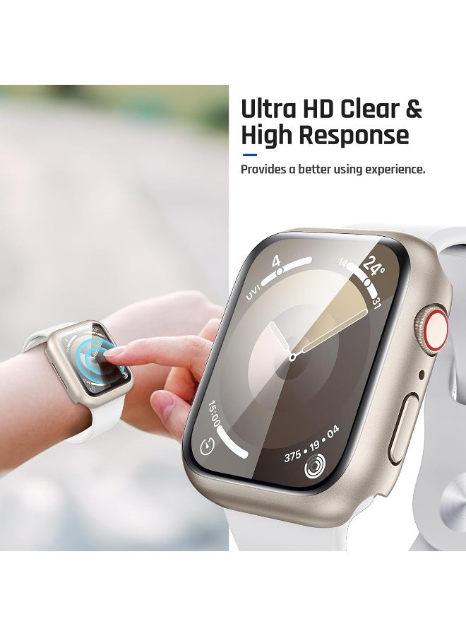 Waterproof Screen Protector Case Compatible for Apple Watch Series 9/8/7 45mm, Hard Bumper with Tempered Glass for iWatch Cover 45 mm - Image 3