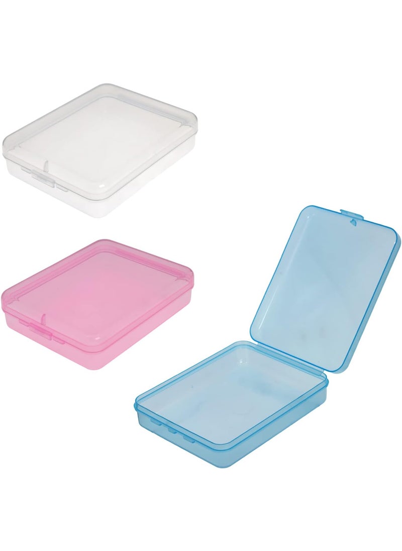 KRISMYA - 3Pcs Portable Travel Cotton Pad Holder Cotton Swab Box Dispenser Small Cosmetic Pad Container Dental Floss Box Cosmetic Sponge Storage Box with Transparent Lid Case - Image 1