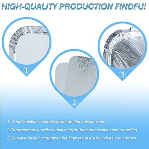 MOACOCK 50 Pack Aluminum Pans with Lids(8.5"×6"), 2.25lb Foil Pans with Board Lids, Disposable Take Out Food Containers, Foil Pans for Meal Prep Freezer Cooking Baking - Image 4