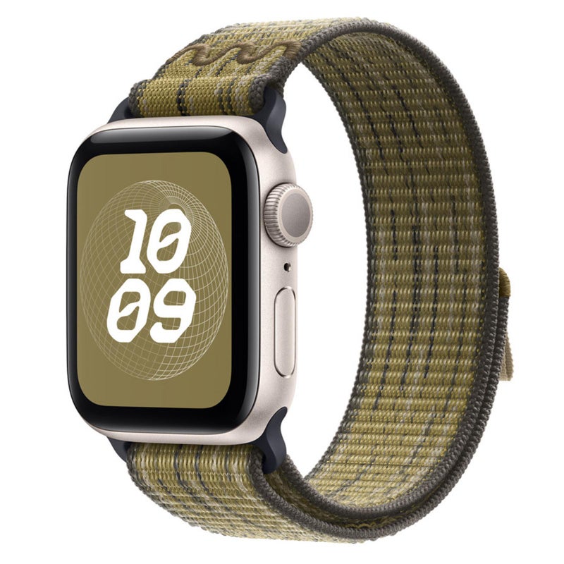 CHOiCE For Watch Series 3 38mm Loop Nylon Watch Band(Green with Grey) - Image 1