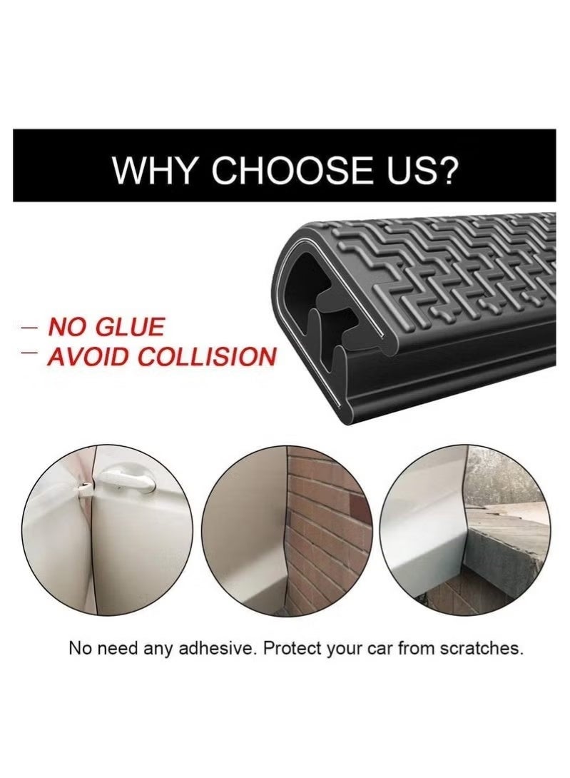 Uliova Universal Car Door Edge Protector 10M Rubber Scratch Guard Strip – Flexible Door Edge Guard Seal Protector for Vehicle Paint Protection, Black - Image 4
