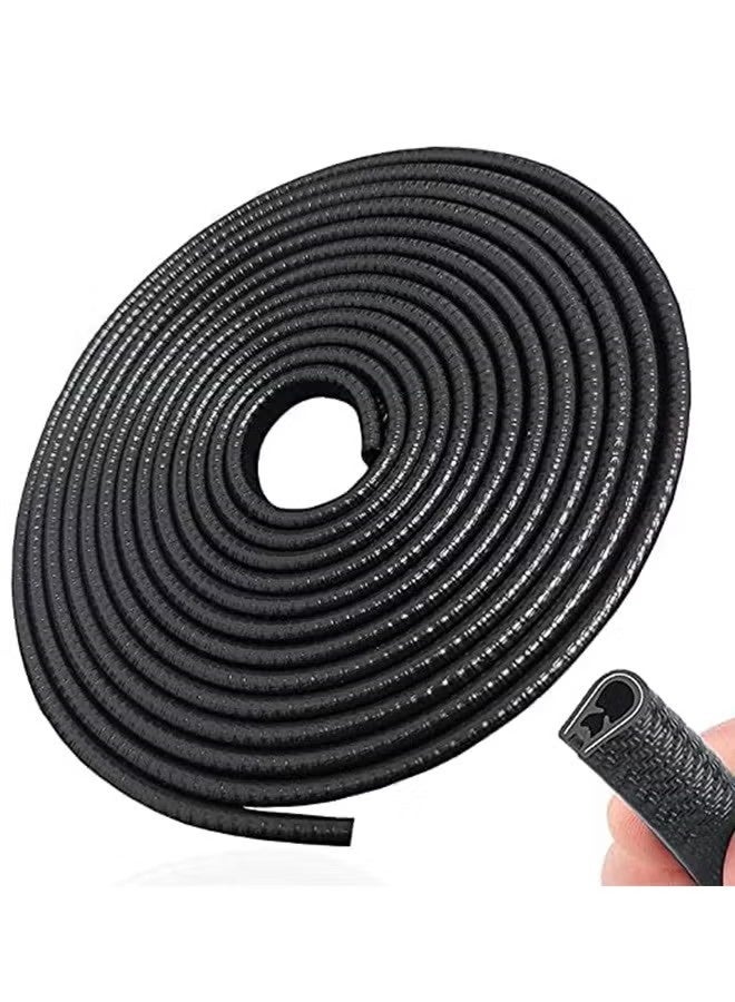 Uliova Universal Car Door Edge Protector 10M Rubber Scratch Guard Strip – Flexible Door Edge Guard Seal Protector for Vehicle Paint Protection, Black - Image 1