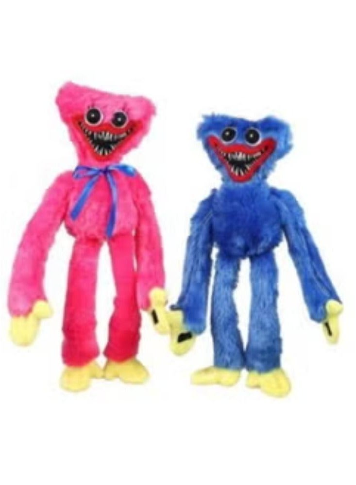 2 Pieces Poppy Playtime Huggy Wuggys Plush Toys Blue and Pink 40cm - Image 1