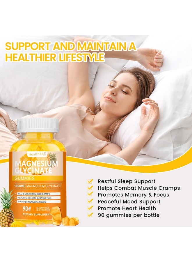 Health4All Magnesium Glycinate Gummies 1000mg, High Absorption Sugar Free Magnesium Potassium Supplement for Relaxation, Stress Relief, and Sleep Support for Adults & Kids - 90 Mango Pineapple Gummies - Image 5