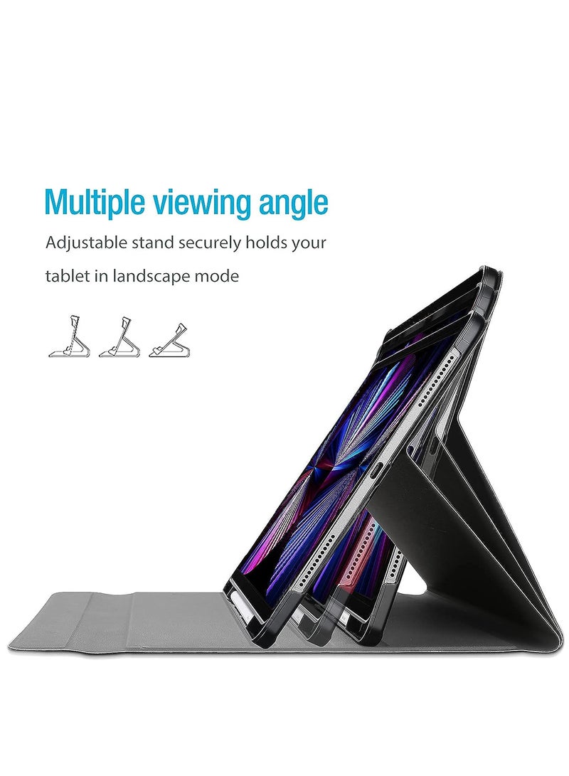 حافظة لوحة مفاتيح لجهاز iPad الجيل العاشر مقاس 10.9 بوصات إصدار 2022 لوحة مفاتيح بلوتوث ذكية رفيعة مع حافظة لوحة مفاتيح لاسلكية قابلة للفصل مع حامل قلم رصاص لون أسود - Image 3