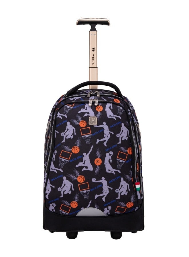 Wires Kids School Trolley Bag laptop compartment Big Wheels With Lunch bag & Pencil Case  - Image 2