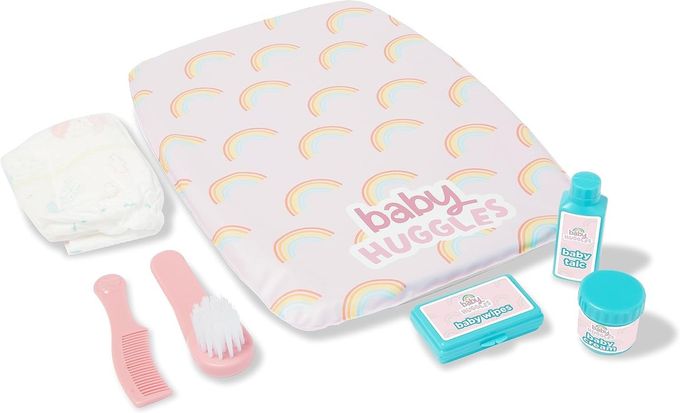 CASDON Ultimate Care Kit for Dolls: Authentic Play with Rainbow Cushioned Changing Mat, Nappy, Brush, Comb, and Containers Suitable for Dolls up to 46cm Encourages Realistic Role Play Ages 3+ - Image 1