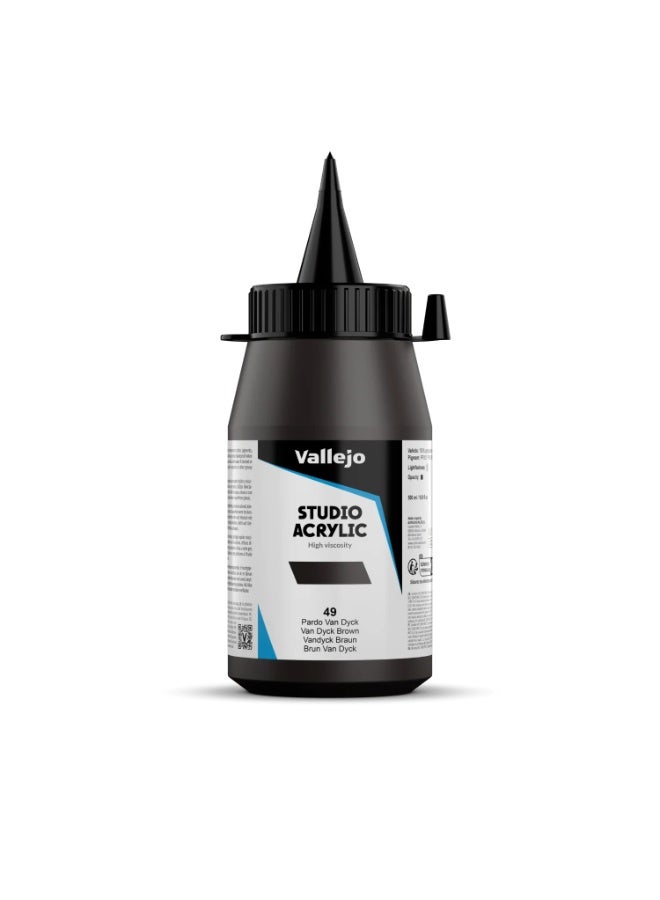 فاليجو ستوديو ٤٩ فان دايك براون ٥٠٠ مل - طلاء أكريليك عالي الجودة للأعمال الفنية، والمنمنمات، والنماذج