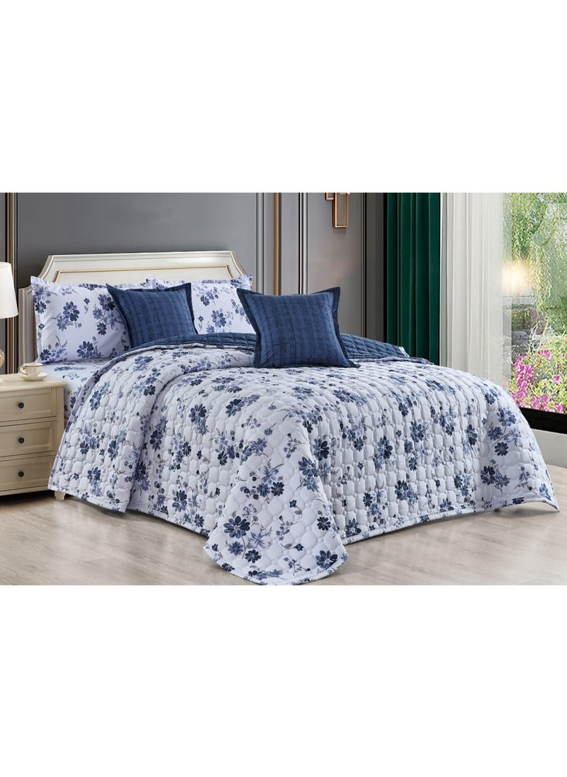 Moon Floral compressed double quilt set, 6 pieces  - Image 1