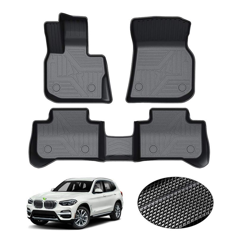 KUST Floor Mats for 20182024 BMW X3 G01 Accessories All Weather Floor Mat Custom Fit Floor Liners 2 Row Seat Liner Set 3PCS Black NonSlip