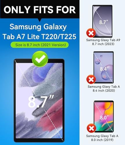 Azzsy Case for Samsung Galaxy Tab A7 Lite 8.7 Inch 2021 (SM-T220/T225), Slim Heavy Duty Shockproof Rugged High Impact Protective Case,Black - Image 2