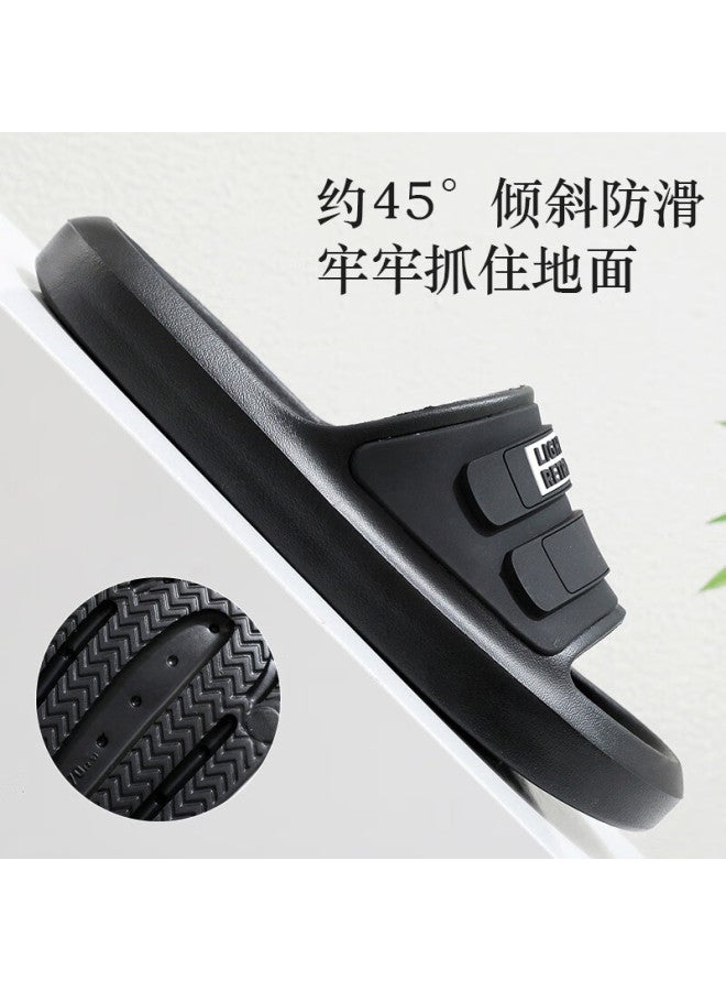 Guoluofei Thick-soled Slip-on Sandals For Men And Women, Summer Bathroom Shower Non-slip Couple Indoor Slippers, Black, Size 37-38 - Image 2