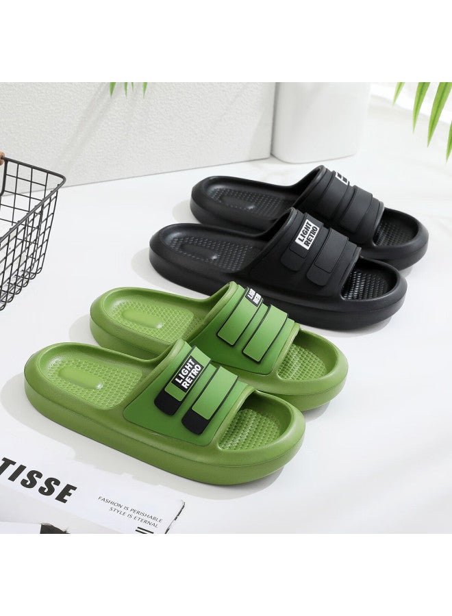 Guoluofei Thick-soled Slip-on Sandals For Men And Women, Summer Bathroom Shower Non-slip Couple Indoor Slippers, Black, Size 37-38 - Image 3