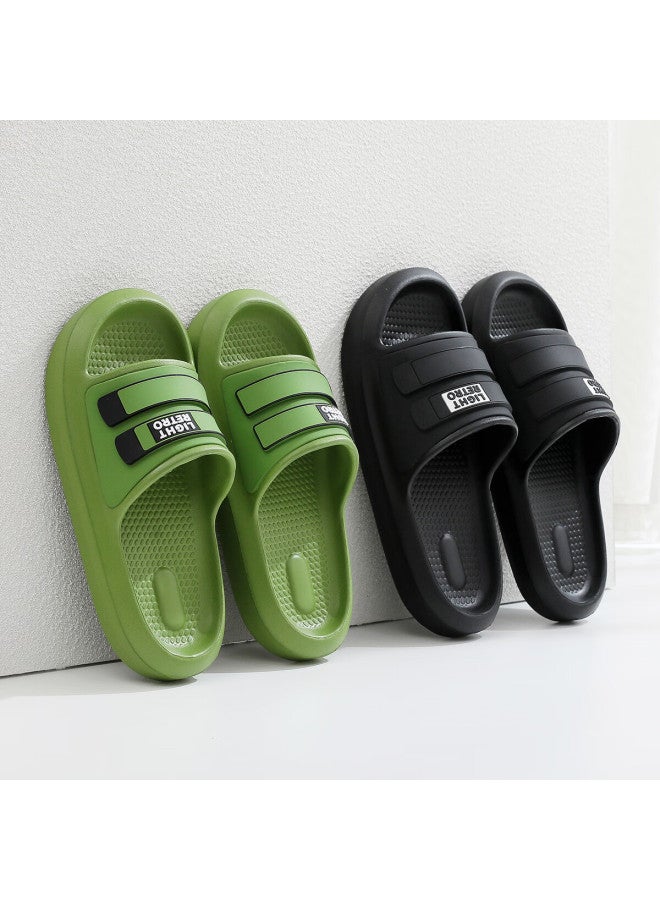 Guoluofei Thick-soled Slip-on Sandals For Men And Women, Summer Bathroom Shower Non-slip Couple Indoor Slippers, Black, Size 37-38 - Image 1