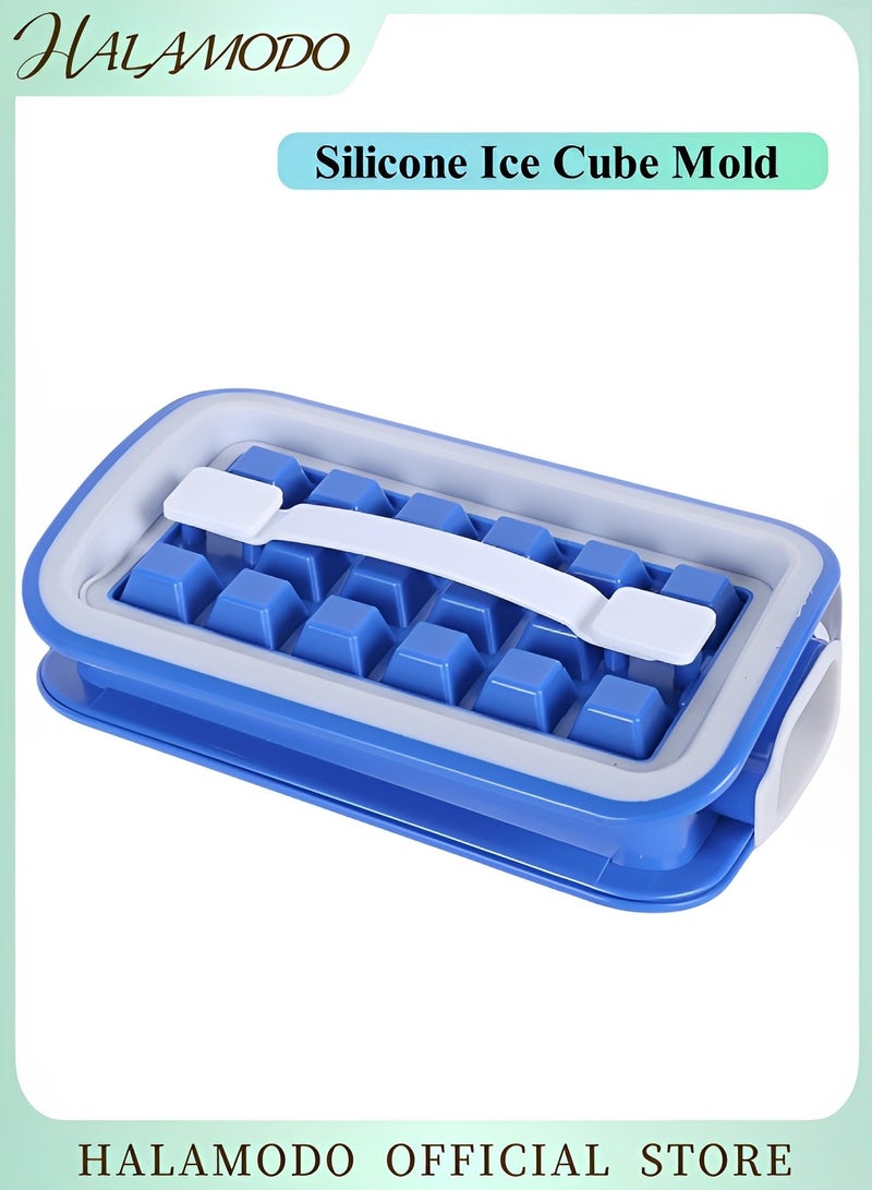 HALAMODO Ice Cube Mold Silicone Reusable Ice Cube Mold Foldable Flexible Ice Molds Household Ice Maker for Cocktail, Whiskey, Baby Food, Chocolate, BPA Free  - Image 1