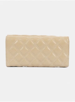 DejaVu Lock Closure Quilted Wallet - Vanilla Beige  - Image 3