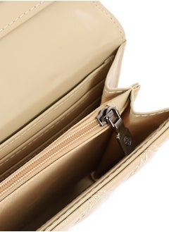 DejaVu Lock Closure Quilted Wallet - Vanilla Beige  - Image 4