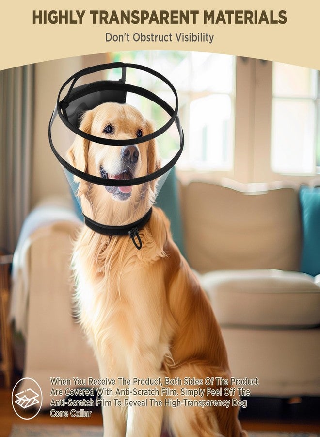 BONTHEE Dog Cone Collar for After Surgery,Transparent Dog Cones Alternative for Small Large Medium Size Dogs,Adjustable Depth Pet Recovery Collars,Elizabethan Collar for Dogs Stop Licking Wound(XL) - Image 4