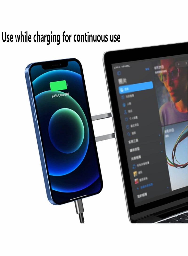 Y&D Magnetic Phone Holder, Laptop or Desktop Monitor Side Mount Slim Portable Foldable Computer Expansion Bracket Compatible with Any - Image 5