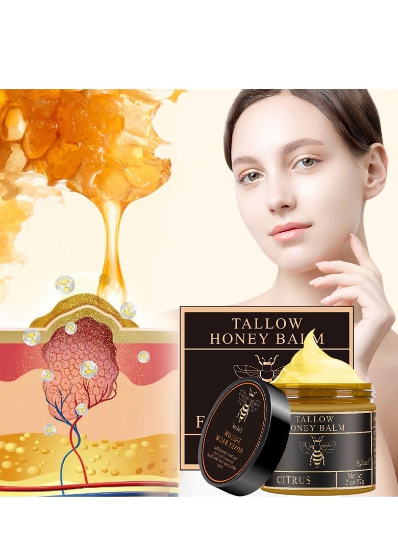 Fly Leaf Organic Grass-Fed Beef Tallow Balm with Raw Honey - Moisturizing Cream for Soft, Smooth Skin - Handmade All-Natural Moisturizer - 2oz - Image 4