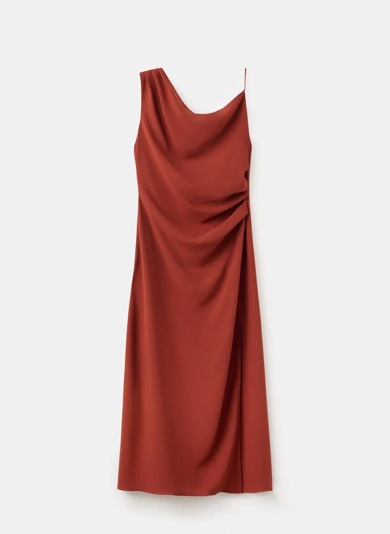 MANGO  Side Ruched Asymmetric Dress for Women | Best Price UAE
