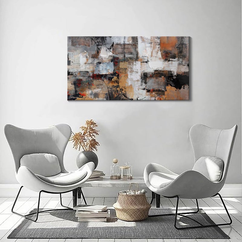 Pogusmavi Abstract Canvas Wall Art, Modern Minimalist Painting, Brown Room Decor, Framed Wall Art for Living Room, Bedroom, Office, 20x40IN - Image 2