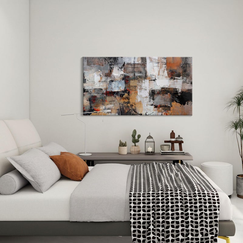 Pogusmavi Abstract Canvas Wall Art, Modern Minimalist Painting, Brown Room Decor, Framed Wall Art for Living Room, Bedroom, Office, 20x40IN - Image 4