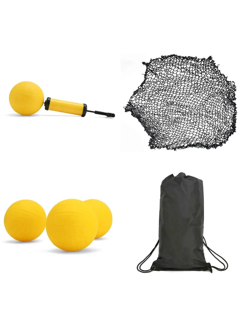 Portable Spikeball Game Set Beach Volleyball Outdoor Round Net, 3 Balls with Carrying Bag