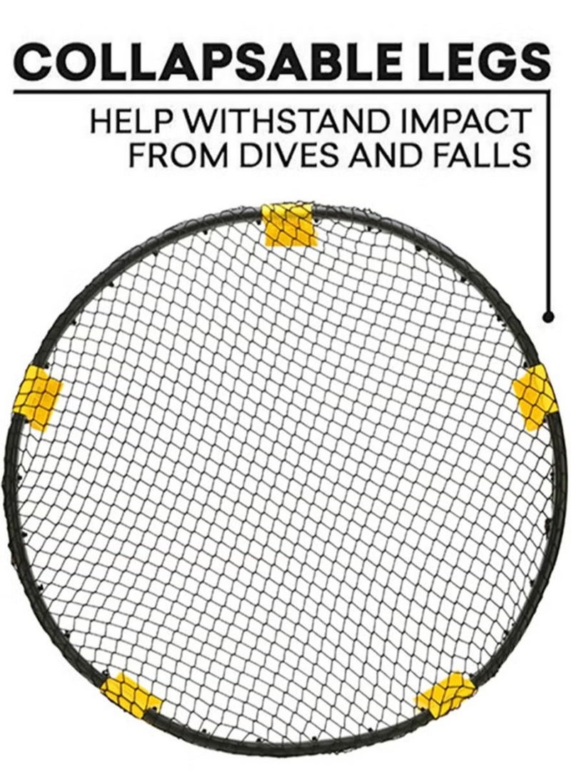 Portable Spikeball Game Set Beach Volleyball Outdoor Round Net, 3 Balls with Carrying Bag