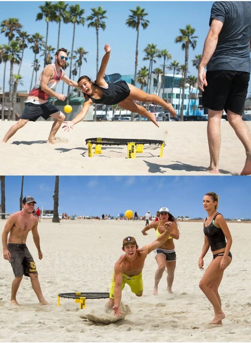 Portable Spikeball Game Set Beach Volleyball Outdoor Round Net, 3 Balls with Carrying Bag