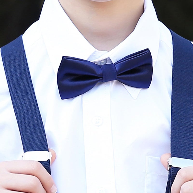Kajeer Boys Children Formal Bow Ties - 6 Pack of Solid Color Adjustable Pre Tied Bowties - Image 5