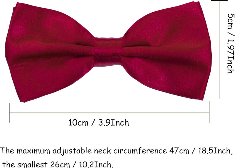Kajeer Boys Children Formal Bow Ties - 6 Pack of Solid Color Adjustable Pre Tied Bowties - Image 4
