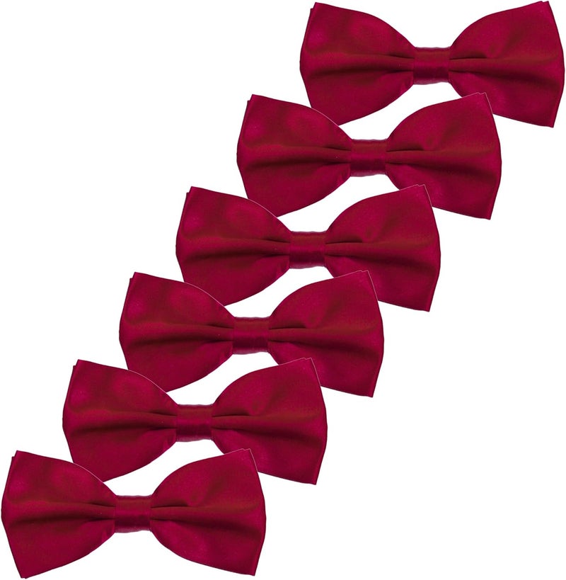 Kajeer Boys Children Formal Bow Ties - 6 Pack of Solid Color Adjustable Pre Tied Bowties - Image 1