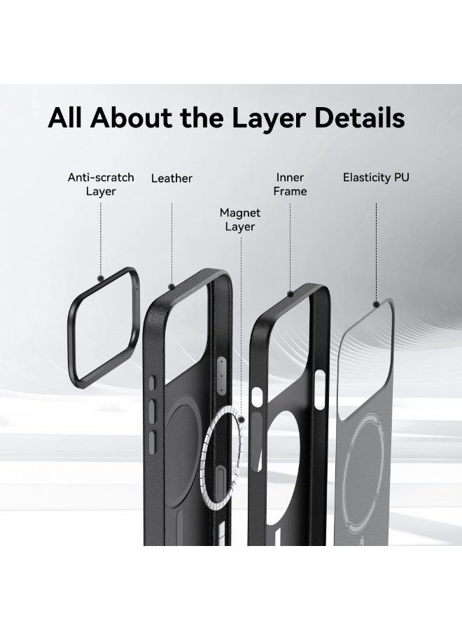 RAPTIC Urban Nano for iPhone 17 Pro MAX case MagSafe compatible [Covered Camera Control Button] Ultra Lightweight Vegan Polymeric Leather Cover [Mil Grade 2M] Scratch Resistant - Black - Image 5