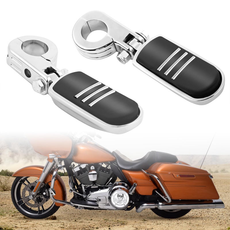 32mm For Harley Highway Pegs Hutexico Motorcycle Highway Foot Pegs 125 Engine Guard Foot Rest With PClamps Mounts Kits For Touring Road King Street Softail Dyna Sportster Kawasaki Chrome 6