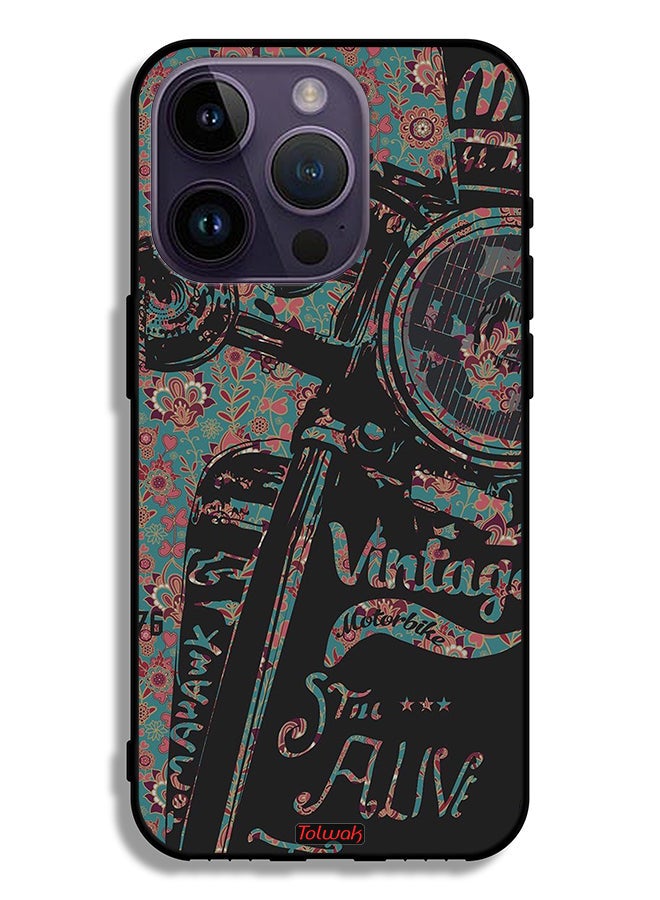 Tolwak Apple iPhone 14 Pro Protective Case Vintage Motorbike - Image 2