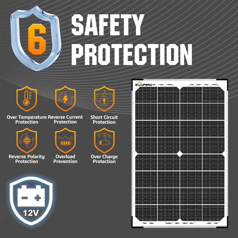 SOLPERK 30W Solar Battery Charger Solar Battery Maintainer + Upgrade 10A MPPT Charge Controller + Adjustable Mount Bracket for Car RV Boat Motorcycleï¼Œ12V Waterproof Solar Panel Kit Trickle Charging - Image 2