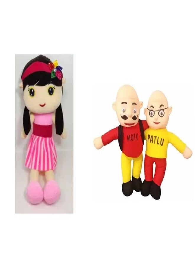 NIHAN ENTER[PRISES Combo of Sofia Doll & Motu Patlu Joint Soft Toy for Kids, 1+ Year, Gift - Image 1