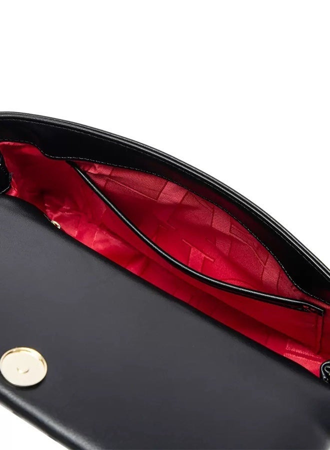 CH CH Women's Black Top Handle Shoulder Bag - Vintage Leather Handbag with Gold Metal Lock, Elegant for Work and Daily - Image 1