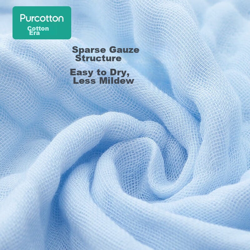 JD Jing Zao PurCotton Baby Bath Towel, 6-Layer Washable Gauze Bath Towel, Baby Pure Cotton Towel Gift Box, Blue, 9595cm - Image 4