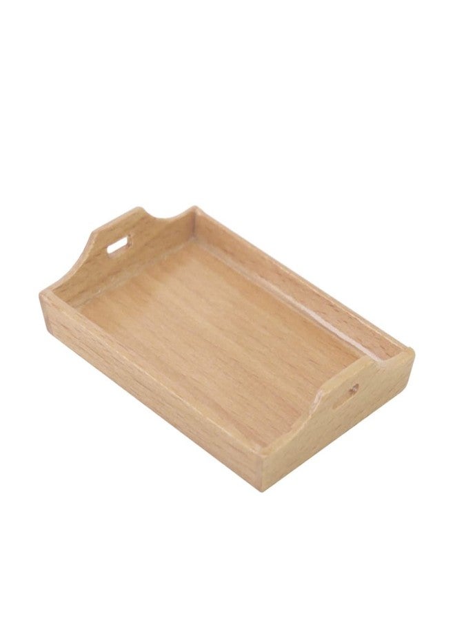 Toddmomy 2Pcs Dollhouse Miniature Food Tray Set 2.59X1.73X0.94In Beech Wood Lightweight Dollhouse Serving Tray Kids Pretend Play Accessory for Imaginative Doll Kitchen - Image 1