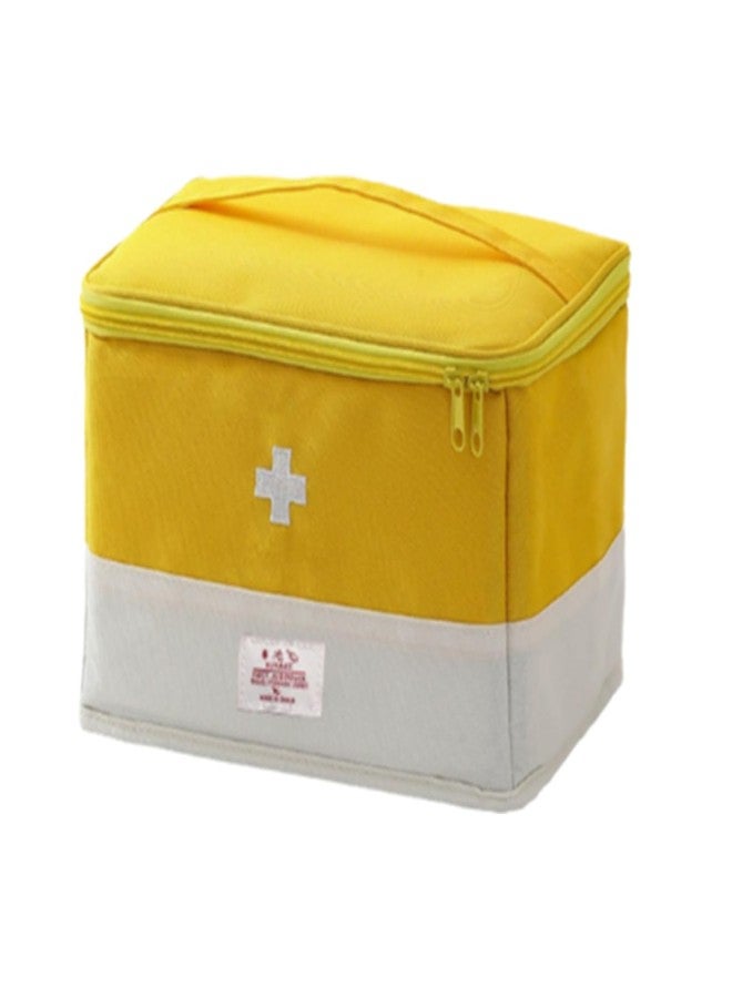 XPAPOV Medicine Organizer for Traveling, Medical Bag Empty, for Home, Travel, Camping, Car, Hiking & Outdoor Emergencies, Emergency Medical Kits (Yellow) - Image 1