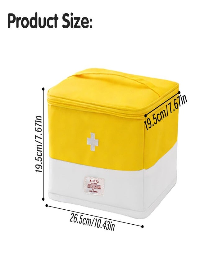XPAPOV Medicine Organizer for Traveling, Medical Bag Empty, for Home, Travel, Camping, Car, Hiking & Outdoor Emergencies, Emergency Medical Kits (Yellow) - Image 2