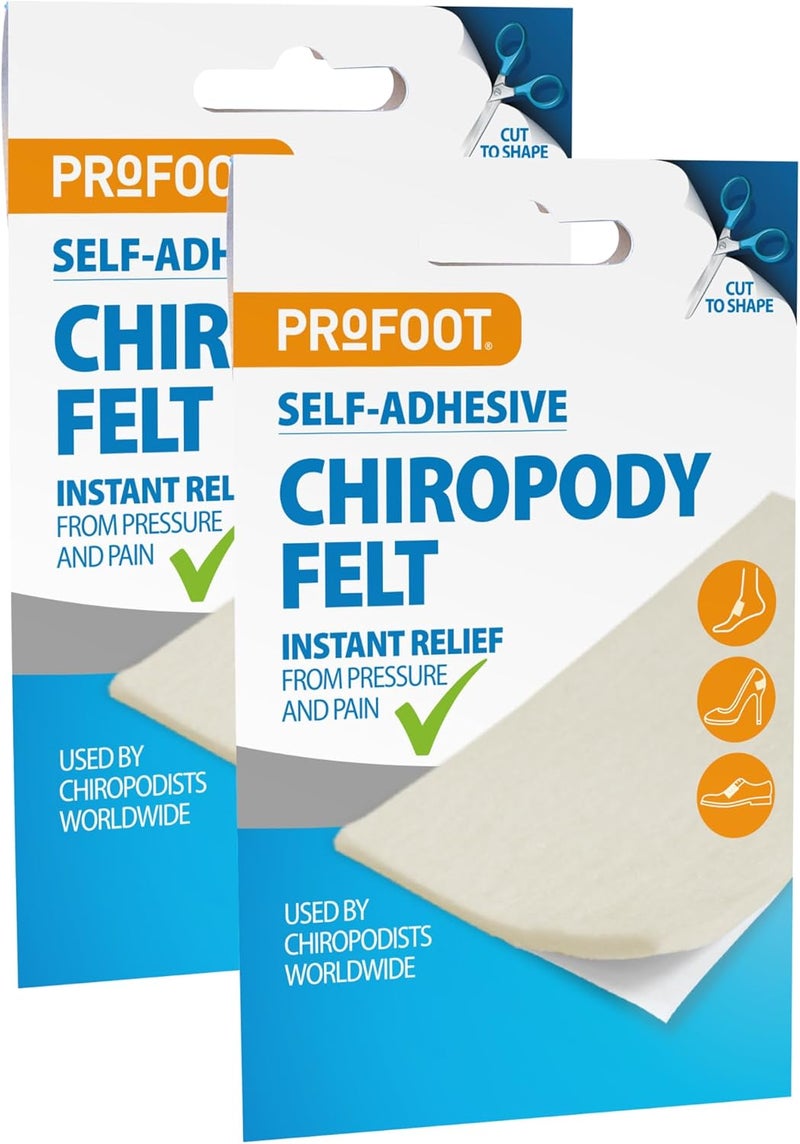 Profoot Chiropody Felt SelfAdhesive Chiropody Padding for Foot Pain Instant Relief from Pressure Gentle on Skin Ideal for Blisters Bunions Calluses Discomfort 2 Pack - Image 1