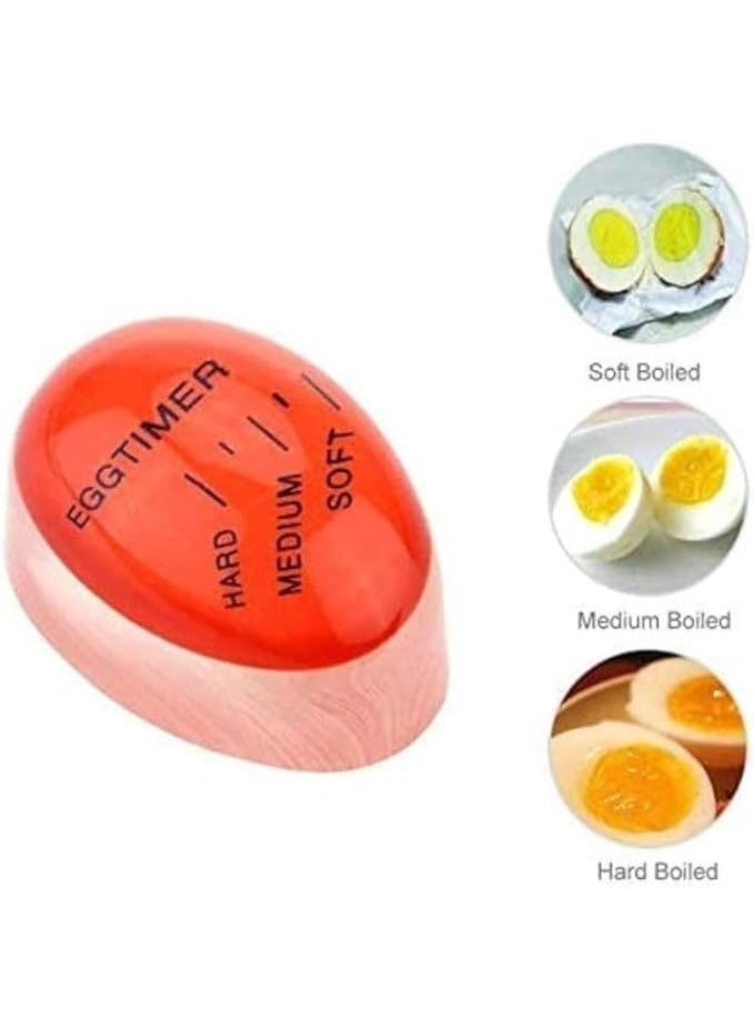 Egg Timer Kitchen Tool, Hard Medium Soft Boiled Indicator, Red Colour - Image 3