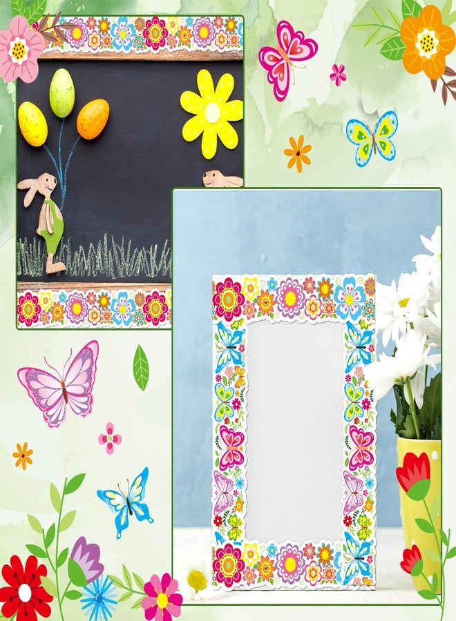 Omlisca Spring Bulletin Board 78.7ft Die-Cut Flowers Butterfly Bulletin Border Flower Cutouts Floral Border Trim Classroom Decorations Wall Decals for School Office Home Holiday Party Supplies - Image 3