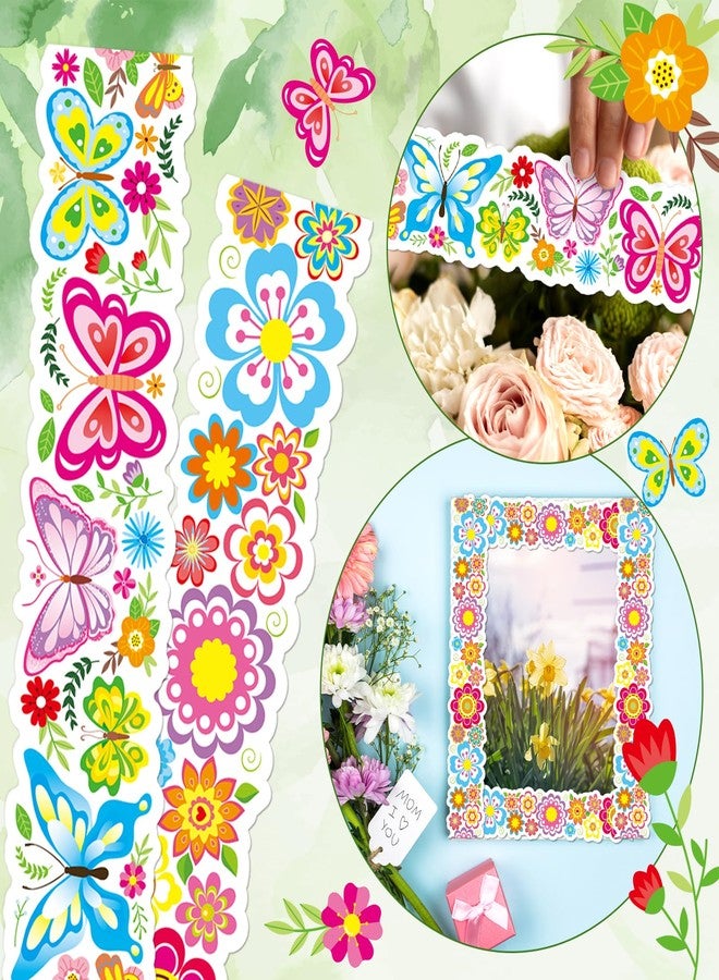 Omlisca Spring Bulletin Board 78.7ft Die-Cut Flowers Butterfly Bulletin Border Flower Cutouts Floral Border Trim Classroom Decorations Wall Decals for School Office Home Holiday Party Supplies - Image 5