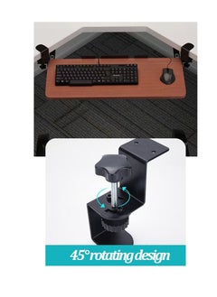 Excefore Keyboard Clamp Rail Under Desk Set, Keyboard Trays Clamp Rail, Pull Out Keyboard & Mouse Tray with C Clamp (Board not Included), Under Desk Pull Out Slider Track, for Home or Office  - Image 3